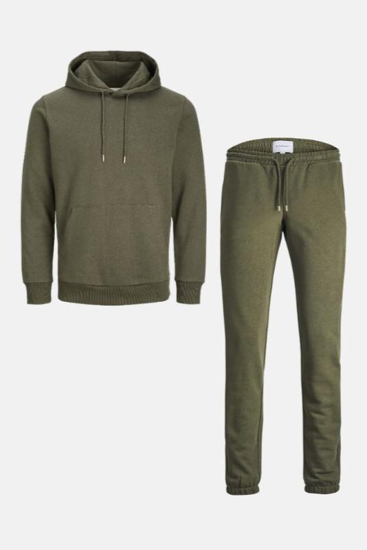 Basic Sweatsuit m. Hoodie (Mörkgrön) - Paketerbjudande