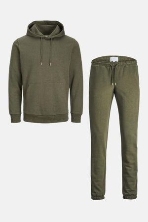 Basic Sweatsuit m. Hoodie (Mörkgrön) - Paketerbjudande