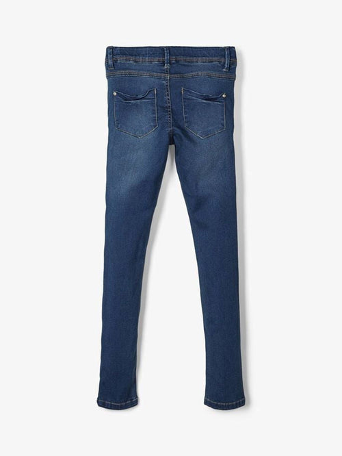 Skinny Fit Jeans - Mörkblå Denim - Name It - Vit