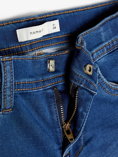 Sweat Denim Jeans - Mörkblå Denim - Name It - Vit 3