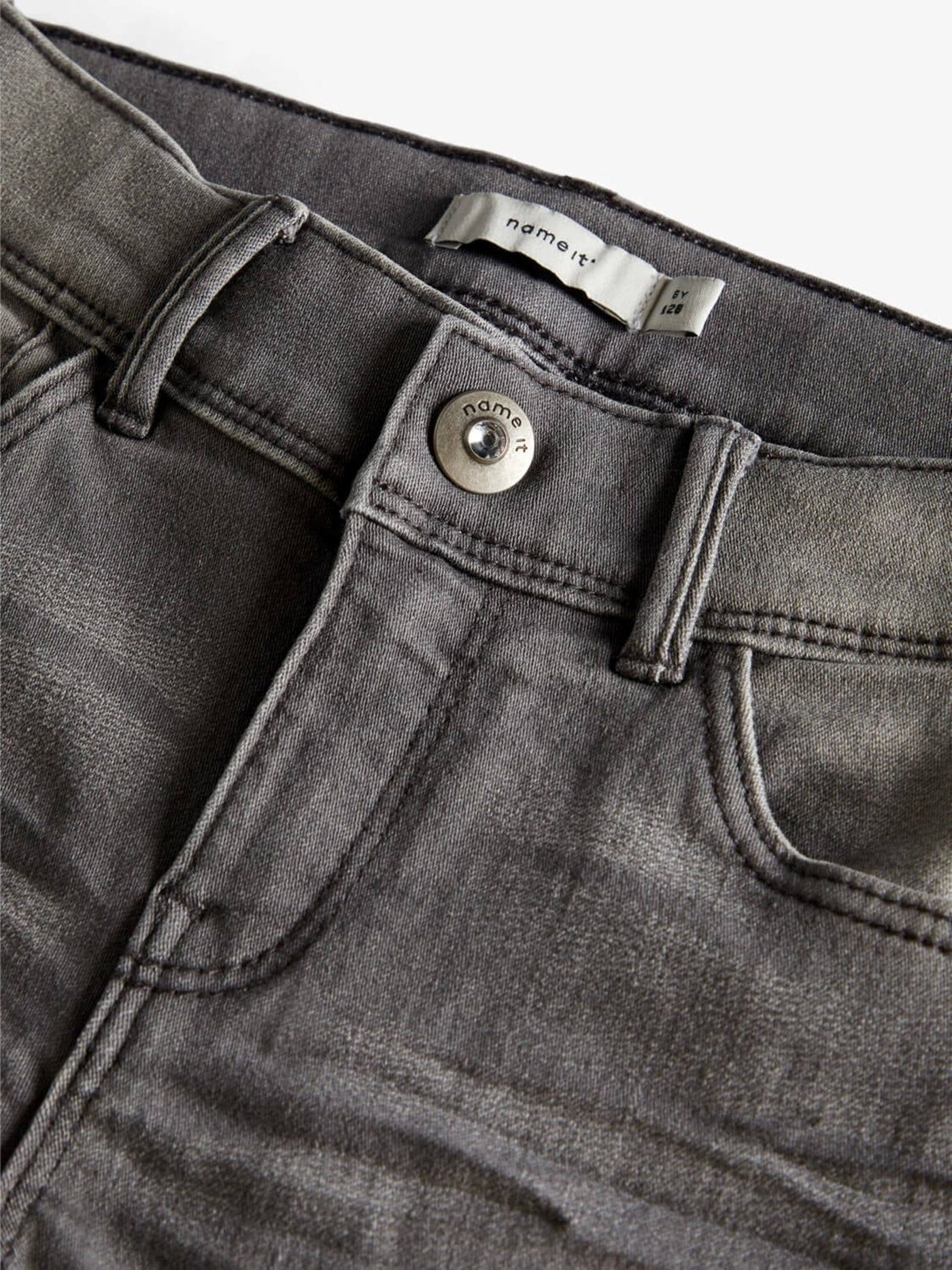 Skinny fit Jeans i Ekologisk bomull - Grå denim - Name It - Grå 4