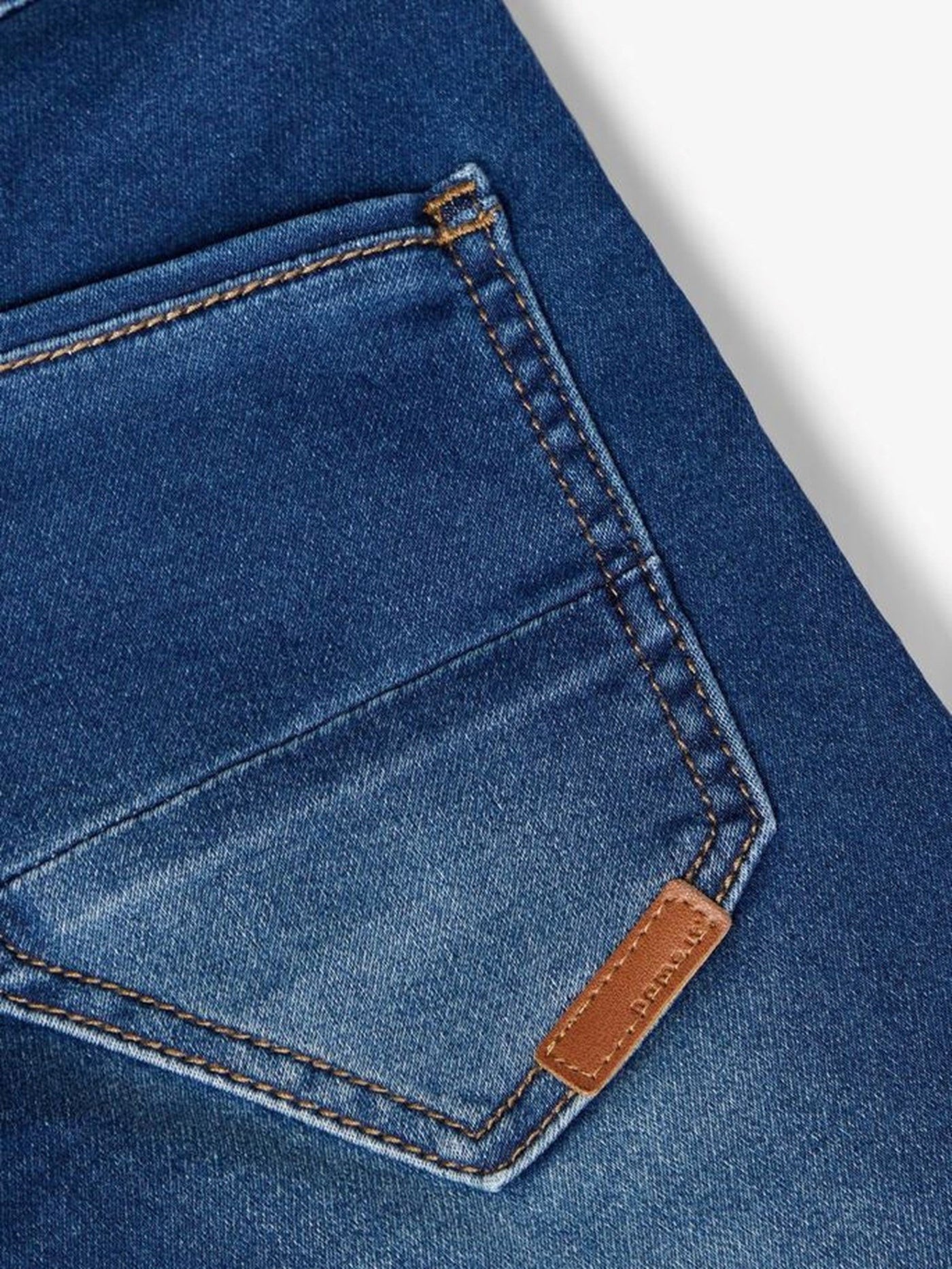 Sweat Denim Jeans - Mörkblå Denim - Name It - Vit 4