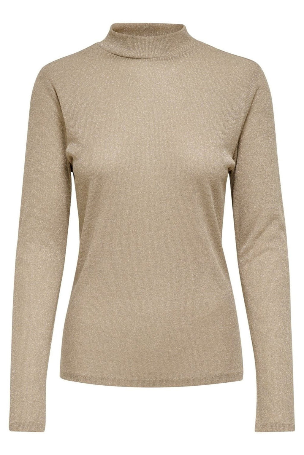 Långärmad  tröja med lurex detaljer - Frostad mandel