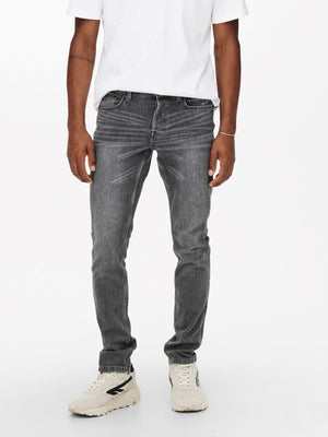 Loom Life Slim Jeans - Grå Denim - Only & Sons - Grå