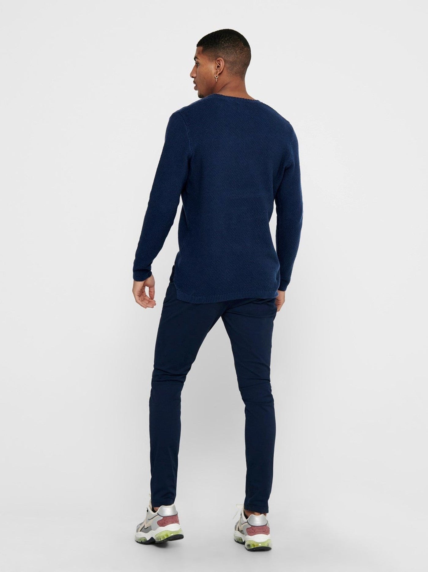 Dan Crew Neck - Dress Blue - Only & Sons - Blå 2