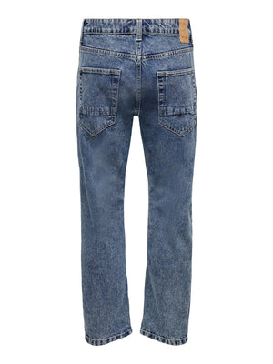 Edge Loose Jeans - Blå denim - Only & Sons - Blå