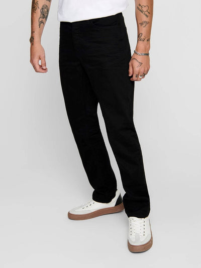 Mike Stretchjeans - Svart (Bred passform) - Only & Sons - Svart 3