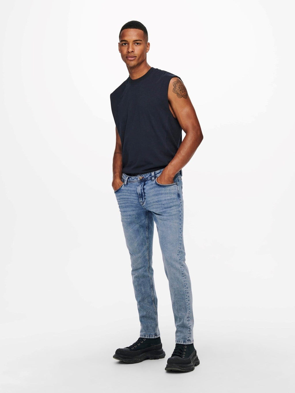 Loom Life Slim Jeans - Blå Denim