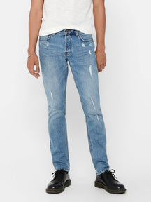 Loom Slim Fit Can Jeans - Blå denim