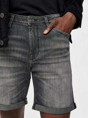 Alex Shorts - Grå denim - Selected Homme - Svart