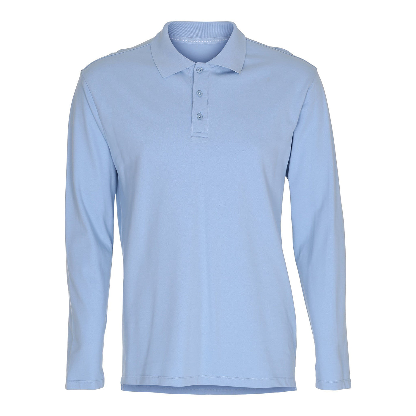 Muscle Långärmad  Poloskjorta - Ljusblå - TeeShoppen - Blå 5