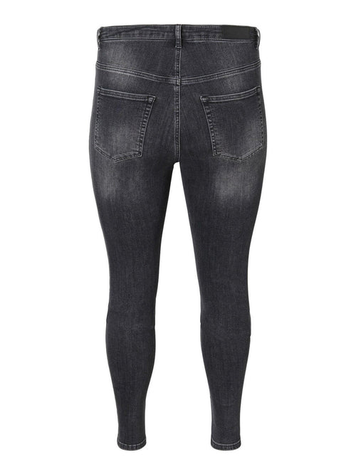 Lora Jeans high waisted (Curve) - Svart-grå denim - Vero Moda Curve - Svart
