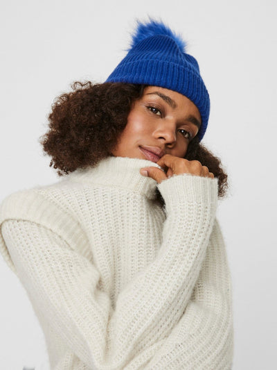 Lif Pom Mössa - Blå - Vero Moda - Vit