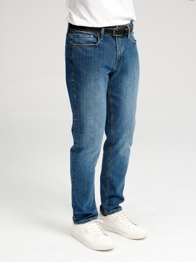 Performance Jeans (Regular) - Medium Blue Denim - TeeShoppen - Blå 5