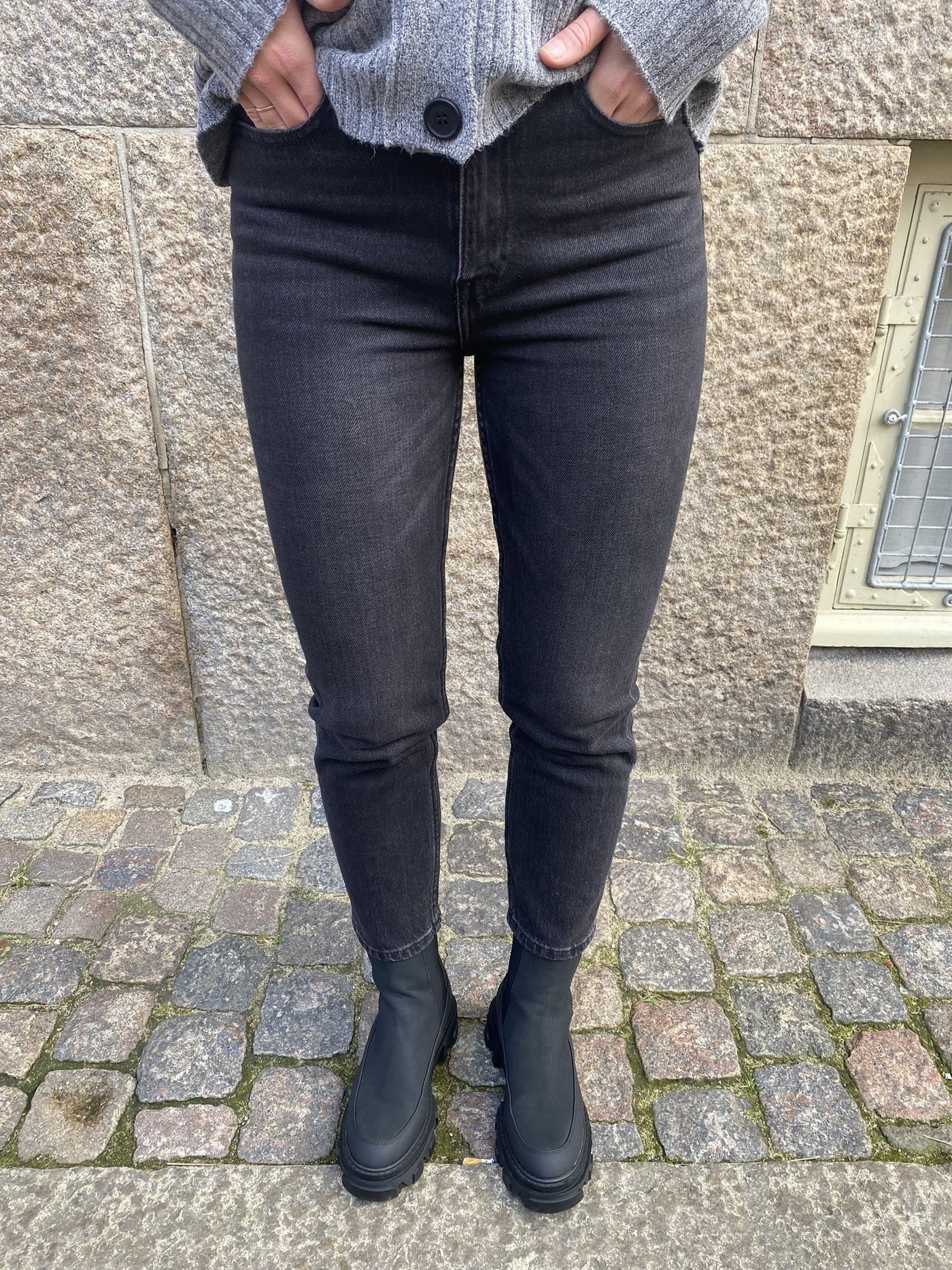 Emily High Waist Jeans - Svart Denim - ONLY - Svart