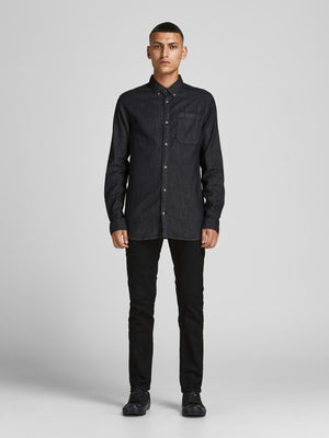 Brook Denim Skjorta - Black Denim - Jack & Jones - Svart