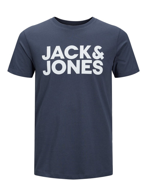 Ecorp Logo Tee O-Neck - Ombre Blue - Jack & Jones - Blå