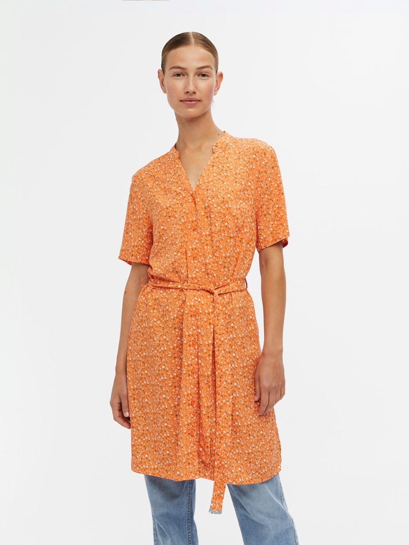 Ema Elise Skjortklänning - Autumn Sunset - Object - Orange