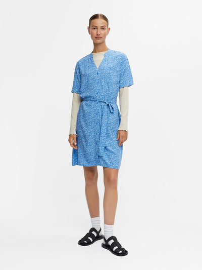 Ema Elise Skjortklänning - Marina - Object - Blå 4