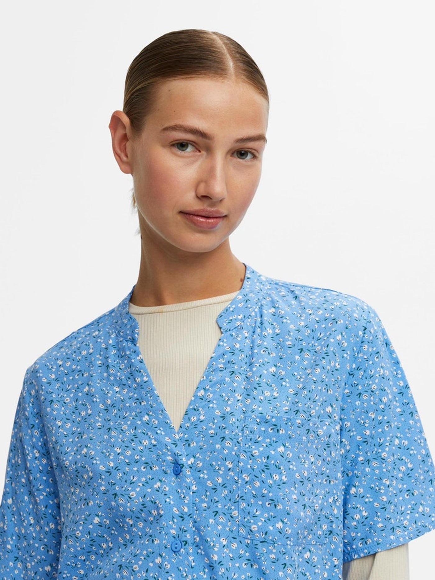 Ema Elise Skjortklänning - Marina - Object - Blå 3