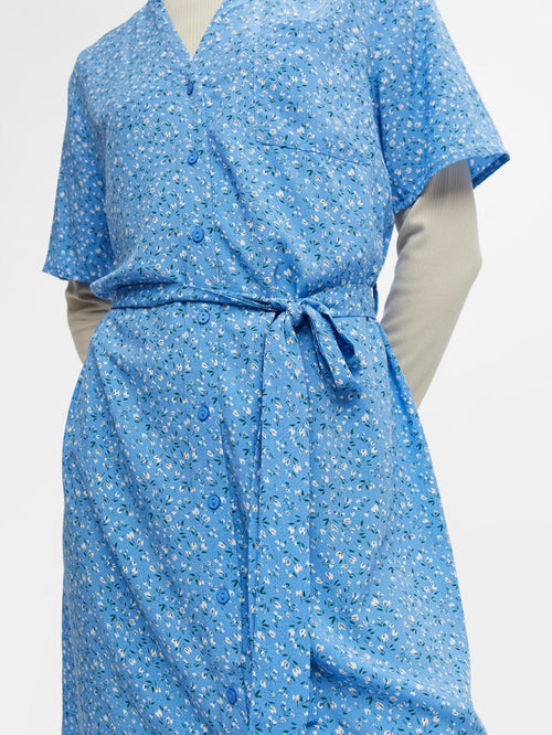 Ema Elise Skjortklänning - Marina - Object - Blå
