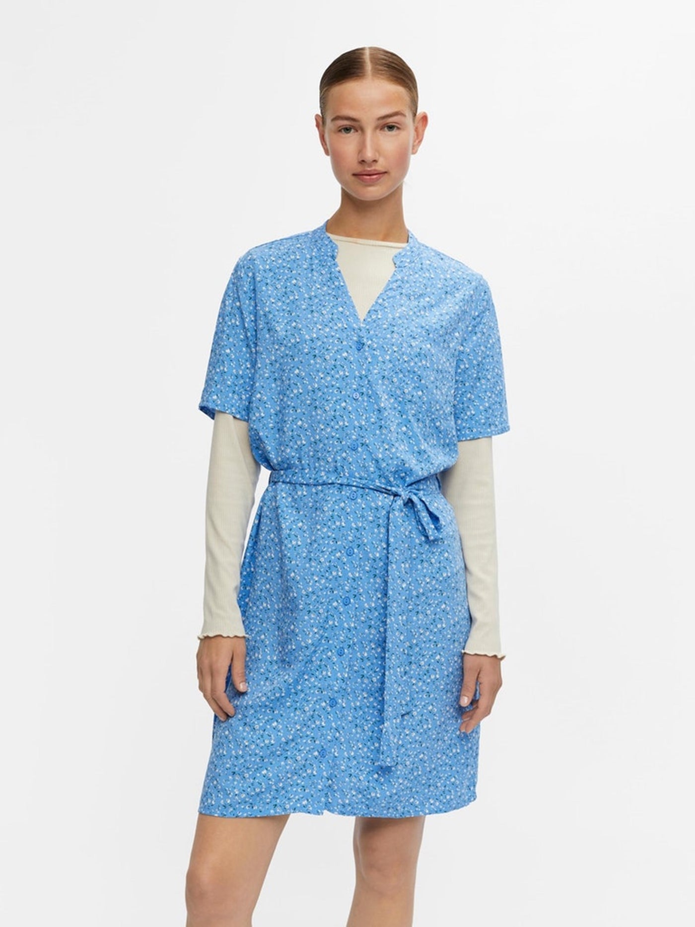 Ema Elise Skjortklänning - Marina - Object - Blå 6