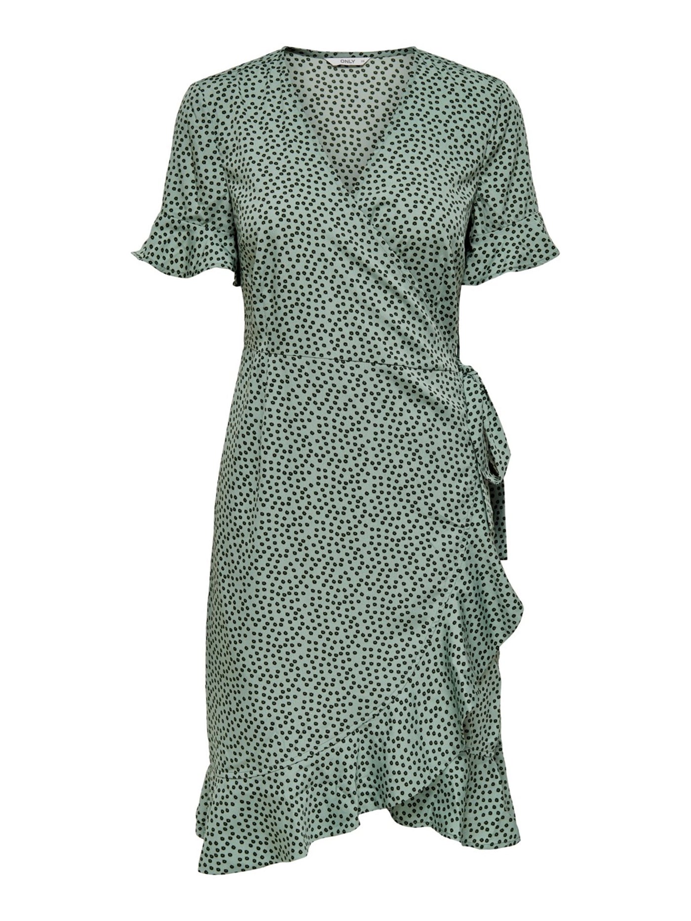 Olivia Wrap Dress - Chinois Green - ONLY - Grön 7