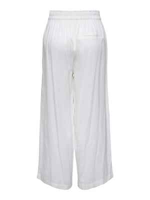 Tokyo Linen Pants - Bright White - ONLY - Vit