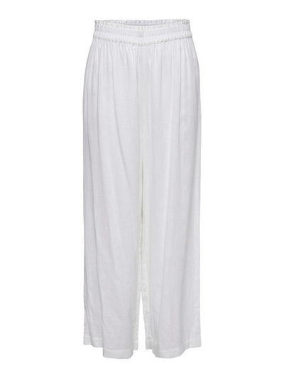 Tokyo Linen Pants - Bright White - ONLY - Vit