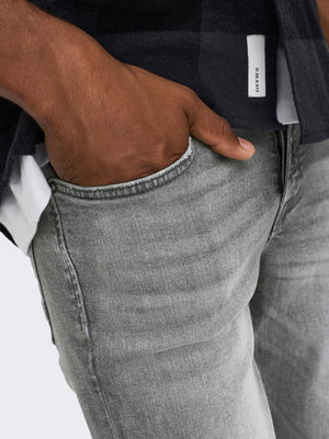 Loom Slim Grey Jeans - Grå - Only & Sons - Grå