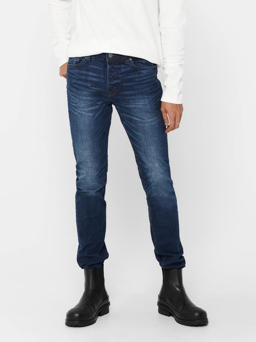 Loom Life Jeans Slim Fit - Blå denim - Only & Sons - Blå