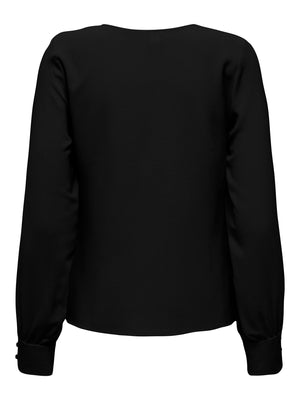 Mette V-Neck Blus- Svart - ONLY - Svart