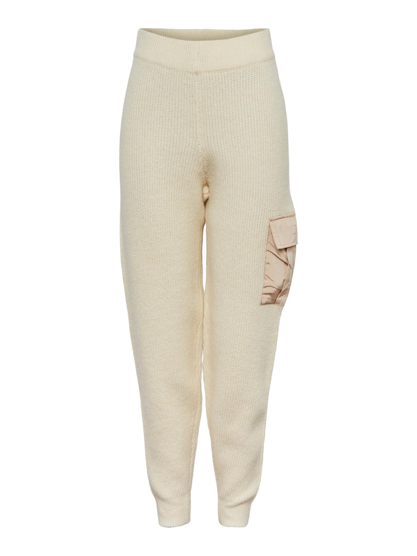 Naura Knit Pants - Antique White - PIECES - Vit