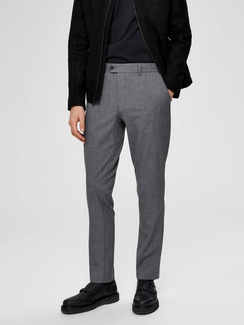 SLHSLIM-CARLO FLEX STRUC PANTS B NOOS - Gråmelerad - Selected Homme - Grå