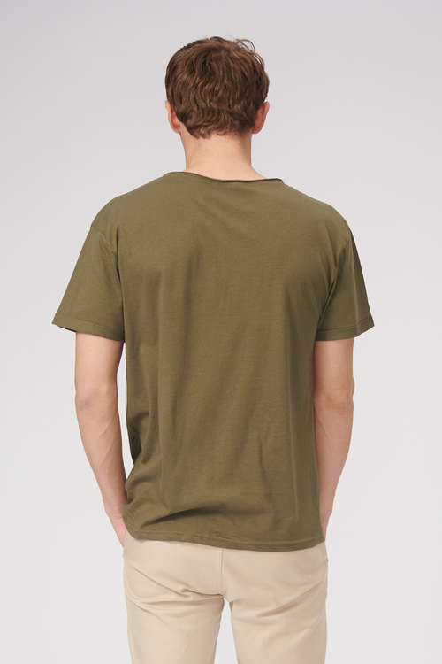 Raw Neck T-shirt - Olivgrön - TeeShoppen - Grön