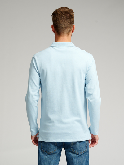 Muscle Långärmad  Poloskjorta - Ljusblå - TeeShoppen - Blå 4