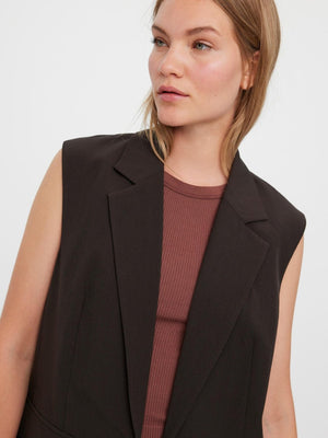 Troian Blazer Väst - Coffee Bean - Vero Moda - Brun