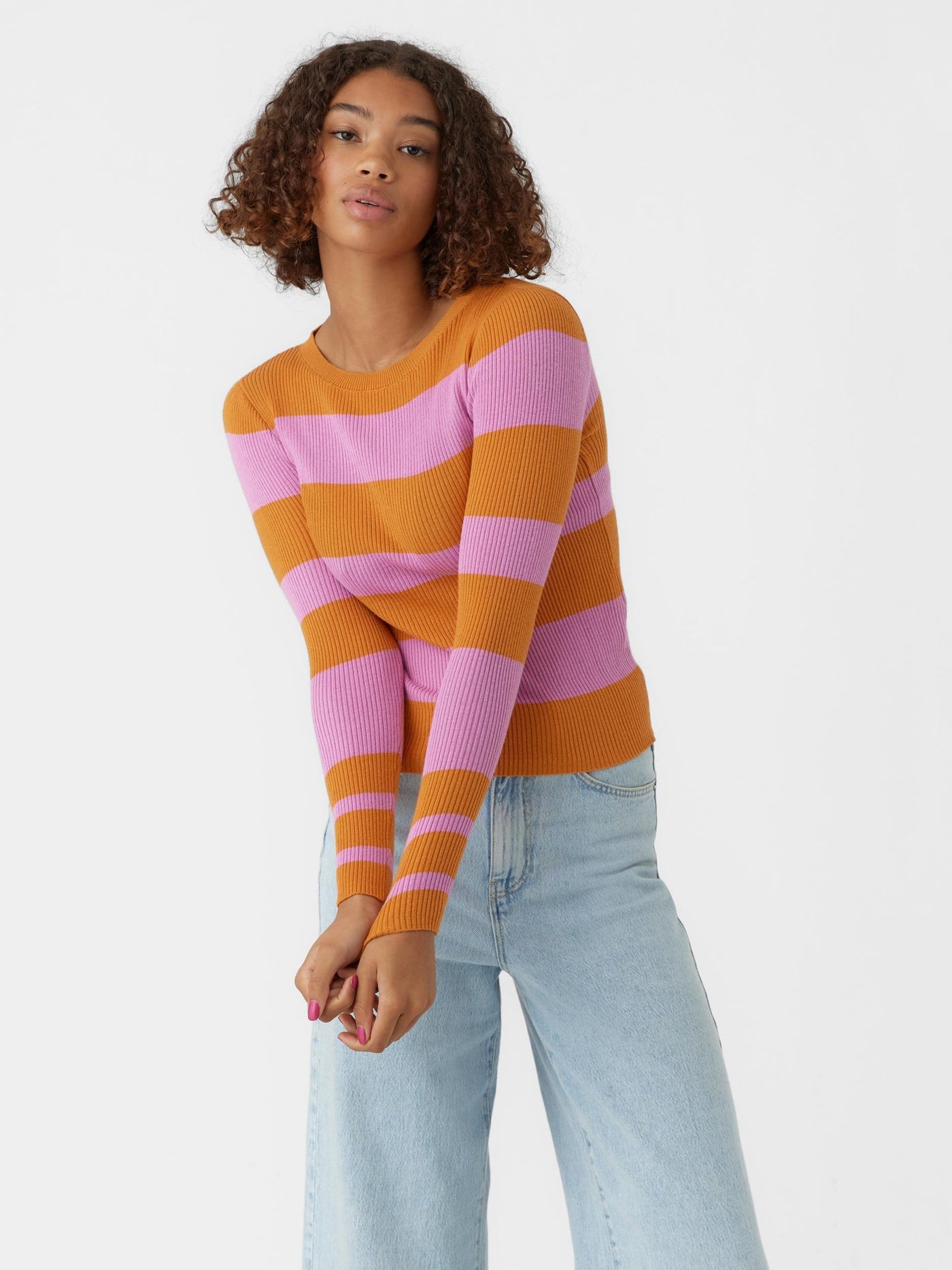 Alva Stripe Pullover - Nugget - Vero Moda - Orange