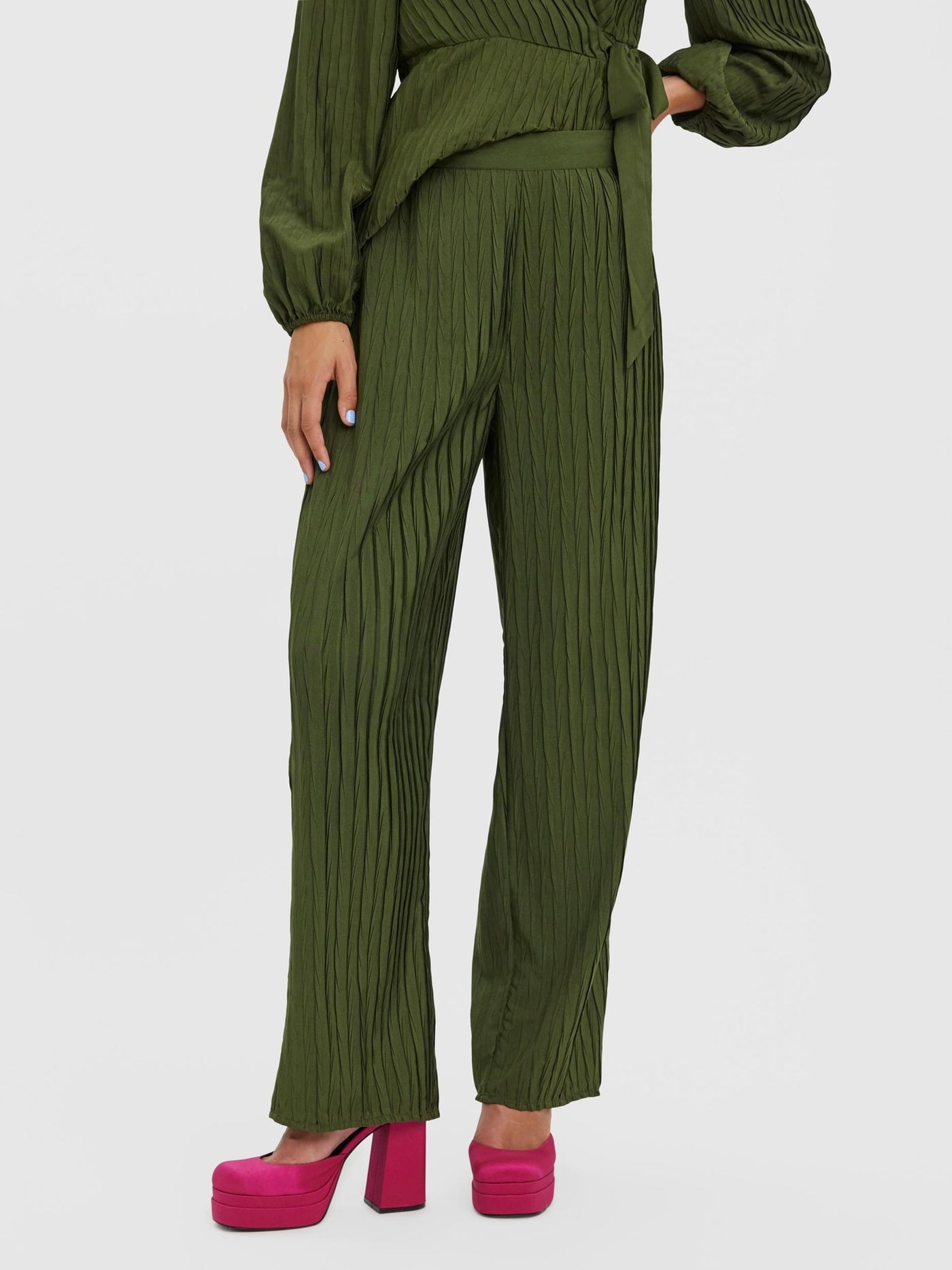 Carrie Wide Pants - Rifle Green - Vero Moda - Grön