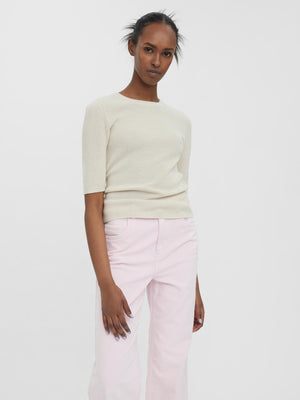 Lexsun O-Neck Pullover - Birch - Vero Moda - Sand/Beige