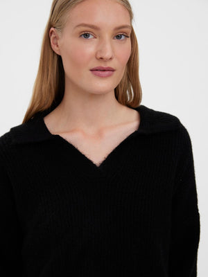 Olina Collar Tröja - Svart - Vero Moda - Svart