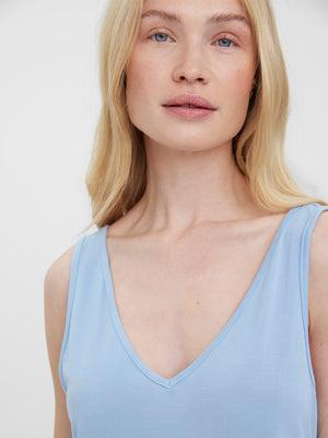 Filli V-Neck Klänning - Blue Bell - Vero Moda - Blå